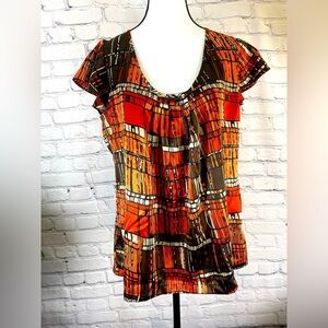 Apt 9 Silky Geometric Top size Large